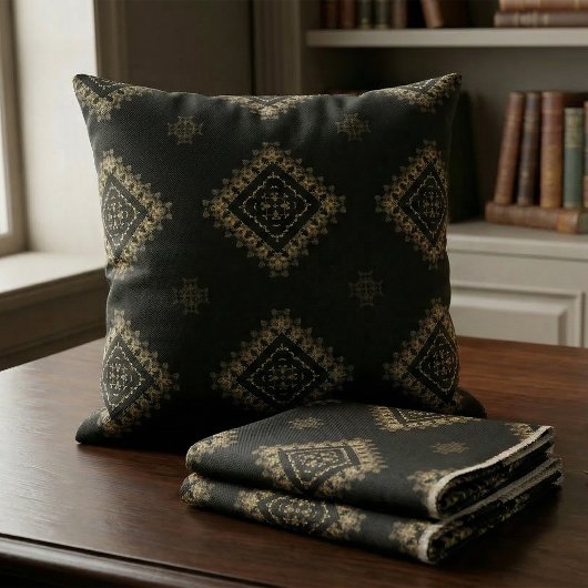 Elegantes Imitat Gold und Schwarz Dekoratives Must Stoff