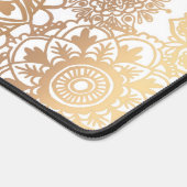 Elegantes Imitat Gold und White Mandala Muster Schreibtischunterlage (Ecke)