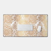 Elegantes Imitat Gold und White Mandala Muster Schreibtischunterlage (Tastatur & Maus)