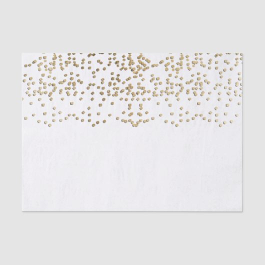 Elegantes Imitat-Goldconfetti-Muster Seidenpapier (Vorderseite)