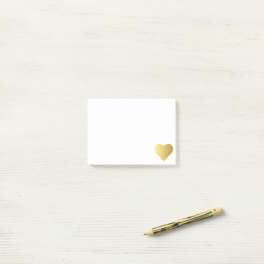 Elegantes Imitat-Goldherz Post-it Klebezettel (Auf Schreibtisch)