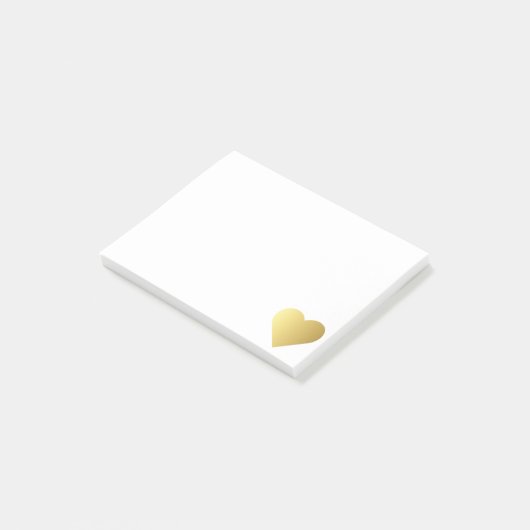 Elegantes Imitat-Goldherz Post-it Klebezettel (angewinkelt)