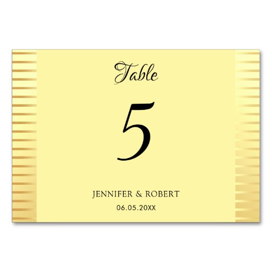 Elegantes Imitat Handgeschriebenes Skript in Gold- Tischnummer (Rückseite)