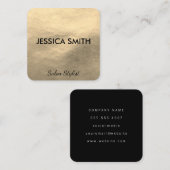 Elegantes Imitat Leather Quadratische Visitenkarte (Vorne/Hinten)