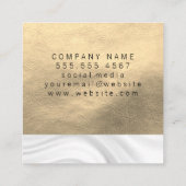 Elegantes Imitat Leather | Seide Quadratische Visitenkarte (Rückseite)