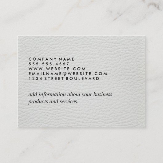 Elegantes Imitat Leather Visitenkarte (Rückseite)
