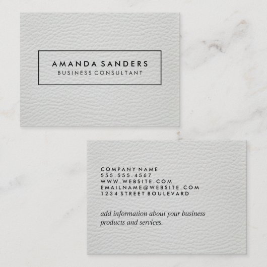 Elegantes Imitat Leather Visitenkarte (Vorne/Hinten)