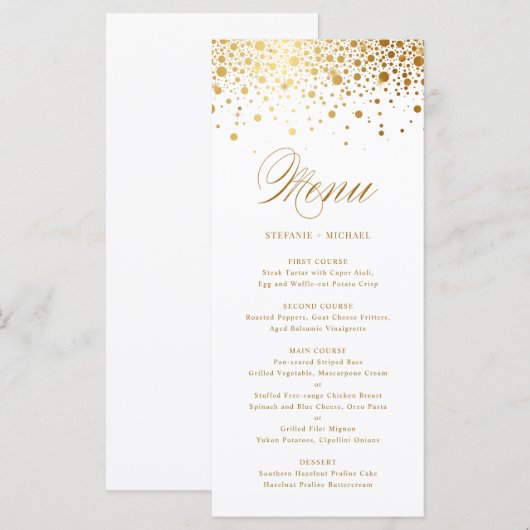 Elegantes Imitat Menükarte (Vorne/Hinten)