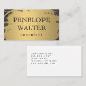 Elegantes Imitat Metallic Gold und Muster Visitenkarte (Vorne/Hinten)