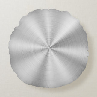 Elegantes Imitat-metallisches glänzendes Silber Rundes Kissen