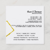 Elegantes Imitat mit langen Haaren, goldfarbene Wa Quadratische Visitenkarte (Rückseite)