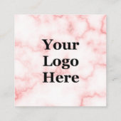 Elegantes Imitat Rosa-Marmor-Logo Empfehlungskarte (Rückseite)