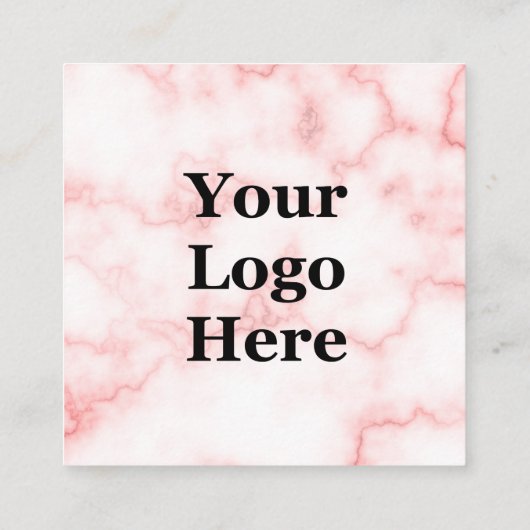 Elegantes Imitat Rosa-Marmor-Logo Empfehlungskarte (Rückseite)