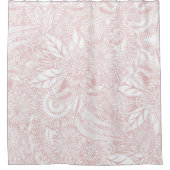 Elegantes Imitat Rose Gold Blumenmandala Design Duschvorhang (Vorderseite)