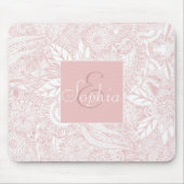 Elegantes Imitat Rose Gold Blumenmandala Design Mousepad (Vorne)