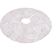 Elegantes Imitat Rose Gold Blumenmandala Design Polyester Weihnachtsbaumdecke (Schrägansicht)