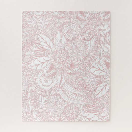 Elegantes Imitat Rose Gold Blumenmandala Design Puzzle (Vertikal)