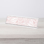 Elegantes Imitat Rose Gold Blumenmandala Design Schreibtischnamensplakette (Vorderseite )