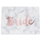 elegantes Imitat Rose Gold "Braut" weißer Marmor Große Geschenktüte (Vorderseite)