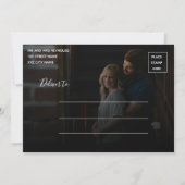 Elegantes Imitat Rose Gold Script Hochzeitskampagn Save The Date (Rückseite)