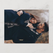 Elegantes Imitat Rose Gold Wedding Foto Save the D Ankündigungspostkarte (Rückseite)