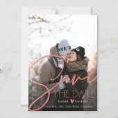 Elegantes Imitat Rose Gold Wedding Foto Save the D Magneteinladung (Vorderseite)