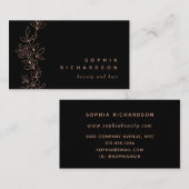 Elegantes Imitat-Rosen-Gold botanisch auf Visitenkarte (Vorne/Hinten)