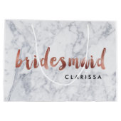 elegantes Imitat-Rosen-Goldweiße Große Geschenktüte (Rückseite)