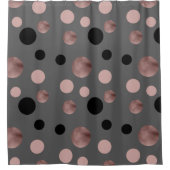 elegantes Imitat-Rosengold erröten rosa schwarze Duschvorhang (Vorderseite)