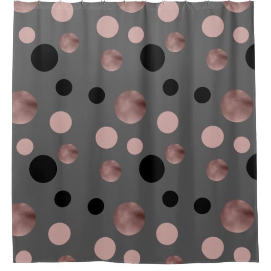 elegantes Imitat-Rosengold erröten rosa schwarze Duschvorhang (Vorderseite)
