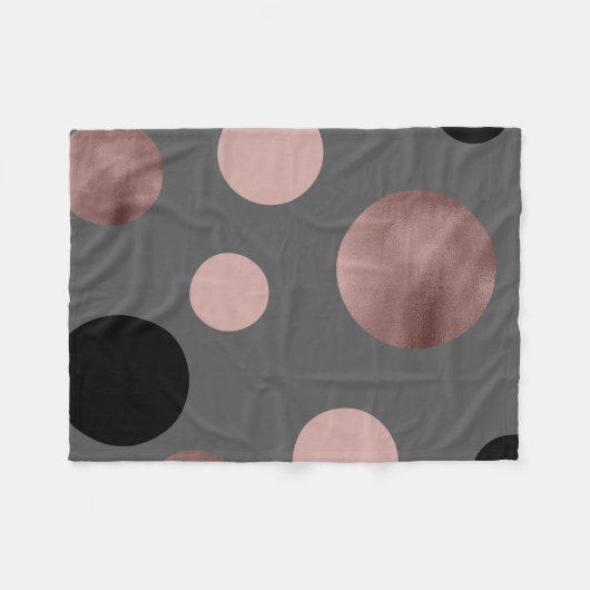elegantes Imitat-Rosengold erröten rosa schwarze Fleecedecke (Vorderseite (Horizontal))