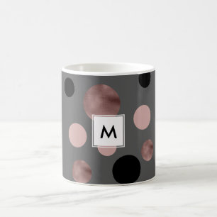 elegantes Imitat-Rosengold erröten rosa schwarze Kaffeetasse