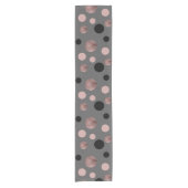 elegantes Imitat-Rosengold erröten rosa schwarze Kurzer Tischläufer (Vorderseite)