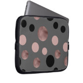 elegantes Imitat-Rosengold erröten rosa schwarze Laptopschutzhülle (Vorne Rechts)