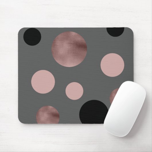 elegantes Imitat-Rosengold erröten rosa schwarze Mousepad (Mit Mouse)