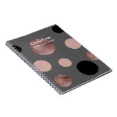 elegantes Imitat-Rosengold erröten rosa schwarze Notizblock (Rechte Seite)