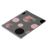 elegantes Imitat-Rosengold erröten rosa schwarze Notizblock (Linke Seite)