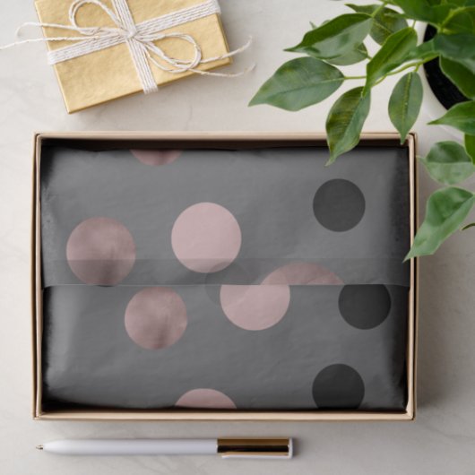 elegantes Imitat-Rosengold erröten rosa schwarze Seidenpapier (Geschenk)