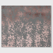 elegantes Imitat-Rosengold und graue Brushstrokes Geschenkpapier (Flach)