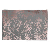 elegantes Imitat-Rosengold und graue Brushstrokes Kissenbezug (Rückseite)