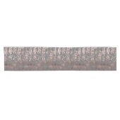elegantes Imitat-Rosengold und graue Brushstrokes Kurzer Tischläufer (Horizontal)