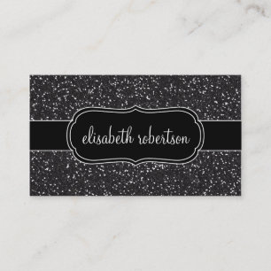 Elegantes IMITAT schwarze Glitzer-Geschäfts-Karte Visitenkarte