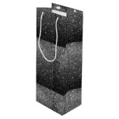 Elegantes Imitat-schwarzer Glitzer Geschenktüte Für Weinflaschen