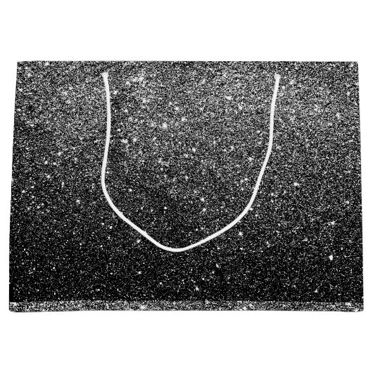 Elegantes Imitat-schwarzer Glitzer Große Geschenktüte (Vorderseite)