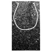 Elegantes Imitat-schwarzer Glitzer Kleine Geschenktüte (Rückseite)