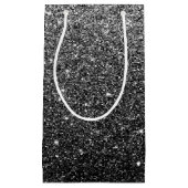 Elegantes Imitat-schwarzer Glitzer Kleine Geschenktüte (Vorderseite)