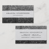 Elegantes Imitat-schwarzer Glitzer Visitenkarte (Vorne/Hinten)