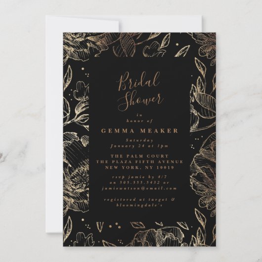 Elegantes Imitat Schwarzes Gold Brautparty (Vorderseite)