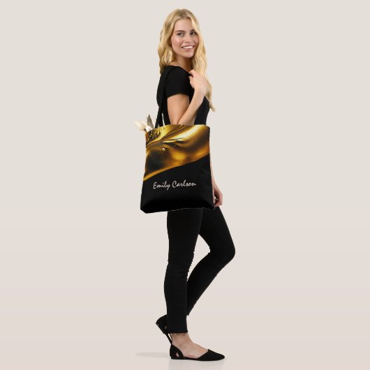 Elegantes Imitat- und Schwarzgold Tasche (Am Model)