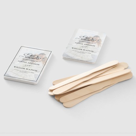 Elegantes Imitat Vellum Effect Overlay-Foto Hochze Fächer (Non-assembled)